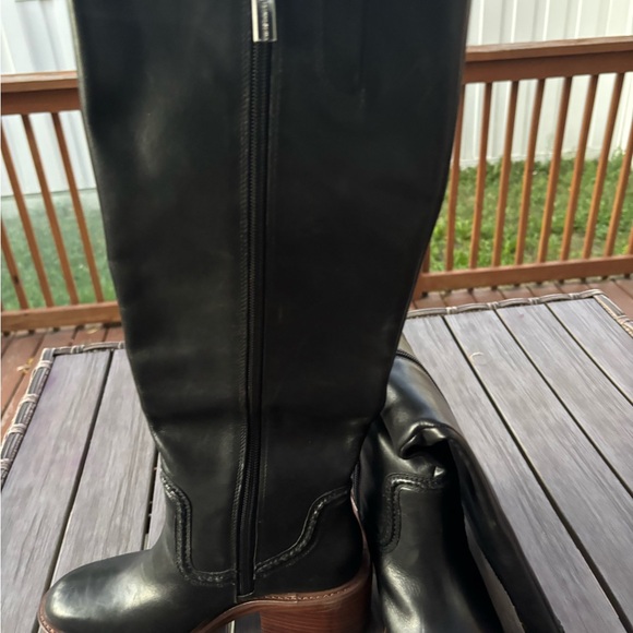 Vince Camuto Black Knee-High Leather Boots - Picture 2 of 4